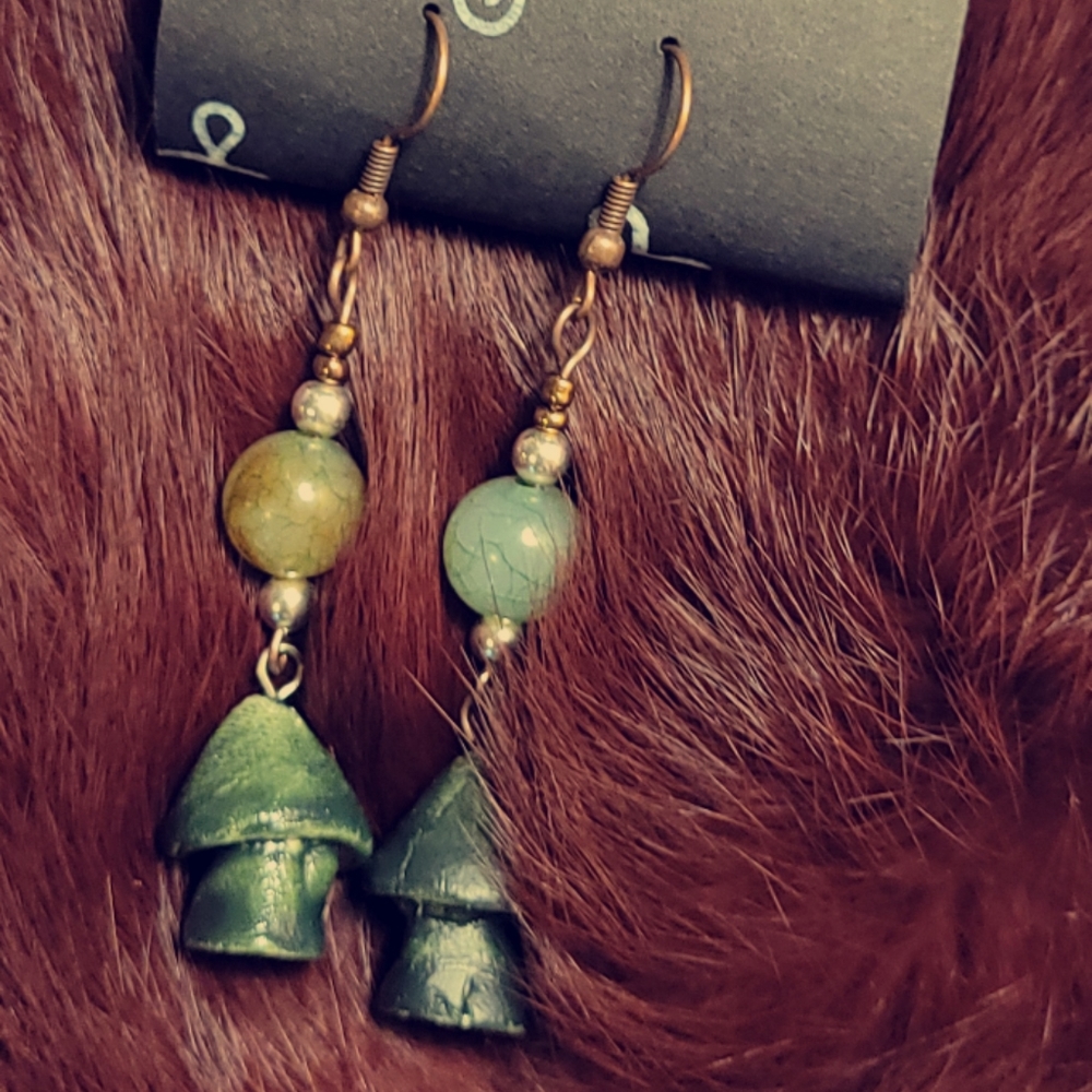Handcrafted Clay Mushroom Earrings!